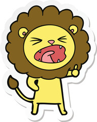 sticker of a cartoon lion