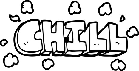 line drawing cartoon chill sign