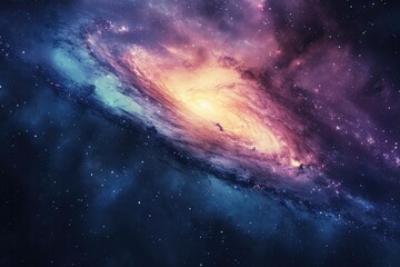 Fototapeta premium Celestial tapestry weaves vivid galaxy palette