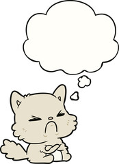 cartoon angry cat and thought bubble