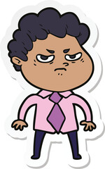 sticker of a cartoon angry man