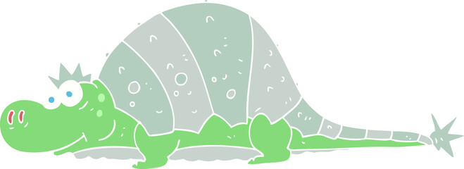flat color illustration of a cartoon dinosaur