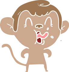 crazy flat color style cartoon monkey