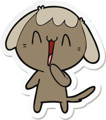 sticker of a cute cartoon dog
