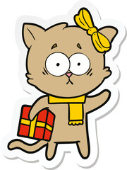 sticker of a cartoon cat