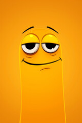 Emoji-Gesicht, gelber Hintergrund