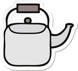 sticker of a cute cartoon kettle pot