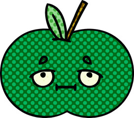 comic book style cartoon juicy apple