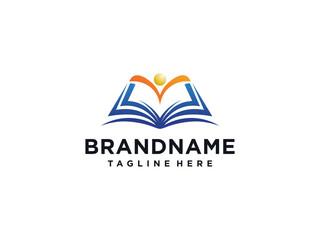 open book logo design template. simple style logo. book illustration vector