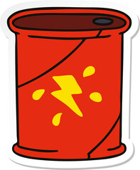 sticker of a quirky hand drawn cartoon cola can