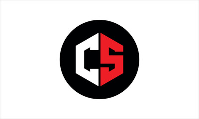 CS initial letter polygon icon gaming logo design vector template. batman logo, sports logo, monogram, falcon, war game, symbol, playing logo, abstract, fighting, typography, icon, minimal, premier 