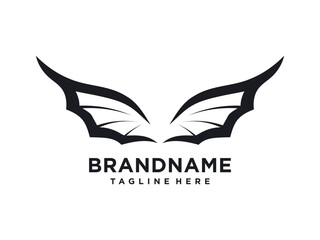 black wings icons. Wings badges. Collection wings badges. Vector illustration.