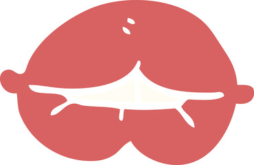 cartoon doodle mouth biting lower lip