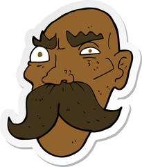 sticker of a cartoon angry old man