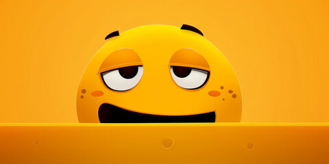 Emoji-Gesicht, gelber Hintergrund