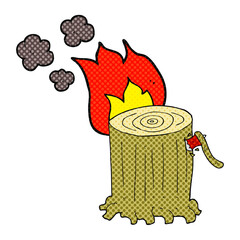 cartoon big tree stump