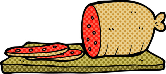 cartoon sliced sausage