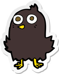 sticker of a funny cartoon bird