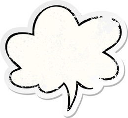 cartoon speech bubble distressed sticker and speech bubble distressed sticker