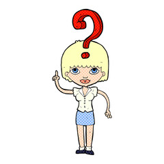 cartoon woman asking question