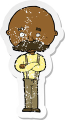 retro distressed sticker of a cartoon grandfather