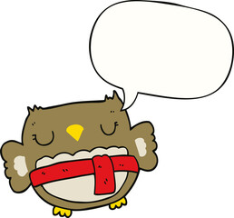 cartoon owl and speech bubble