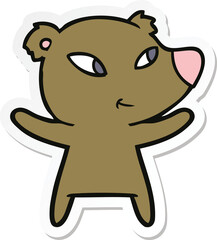 sticker of a cute cartoon bear