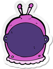 sticker of a cartoon space helmet