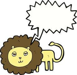 cartoon lion with speech bubble
