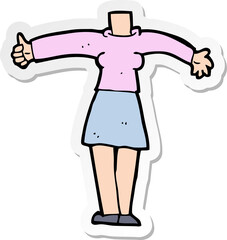sticker of a cartoon female body