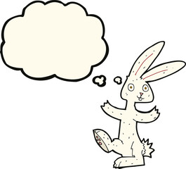 cartoon rabbit with thought bubble