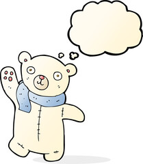 cute cartoon polar teddy bear with thought bubble