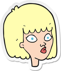 sticker of a cartoon female face