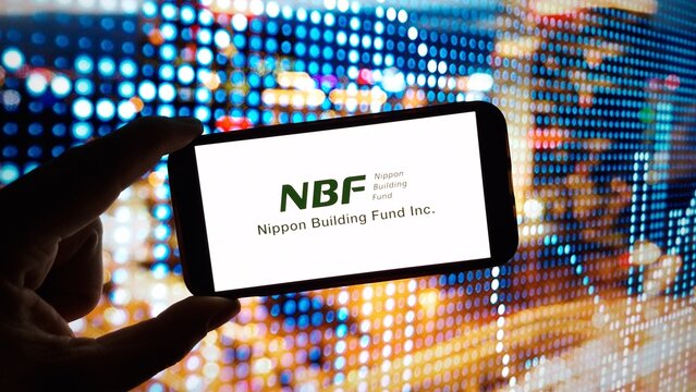 Konskie, Poland - March 03, 2024: Nippon Building Fund company logo displayed on mobile phone