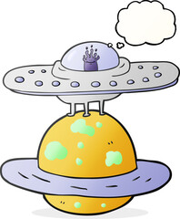 thought bubble cartoon flying saucer