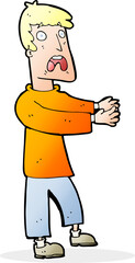 cartoon terrified man