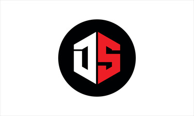 DS initial letter polygon icon gaming logo design vector template. batman logo, sports logo, monogram, falcon, war game, symbol, playing logo, abstract, fighting, typography, icon, minimal, premier 