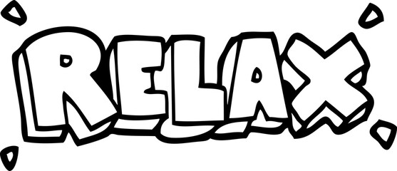 line drawing cartoon relax symbol