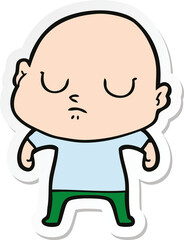 sticker of a cartoon bald man