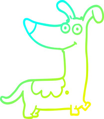 cold gradient line drawing cartoon dog