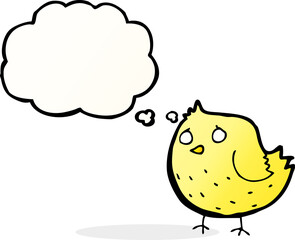 cartoon bird with thought bubble