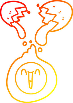 recommend clip art: warm gradient line drawing cartoon cracked egg