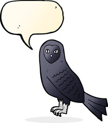 cartoon owl with speech bubble