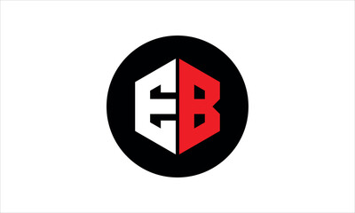 EB initial letter polygon icon gaming logo design vector template. batman logo, sports logo, monogram, falcon, war game, symbol, playing logo, abstract, fighting, typography, icon, minimal, premier 