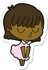 sticker of a cartoon woman