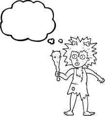 thought bubble cartoon cave woman