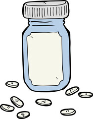 cartoon jar of pills