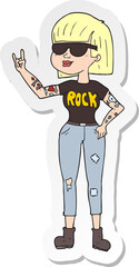sticker of a cartoon rock woman