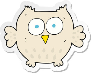 sticker of a cartoon happy owl