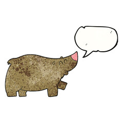 speech bubble textured cartoon bear